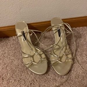 Gold gladiator lacing sandals from Nordstrom